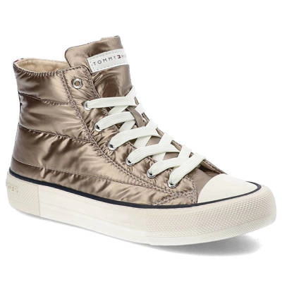 Teniși TOMMY HILFIGER - T3A9-32290-1437686-High Top Lace-Up Sneaker Taupe/Rose 686