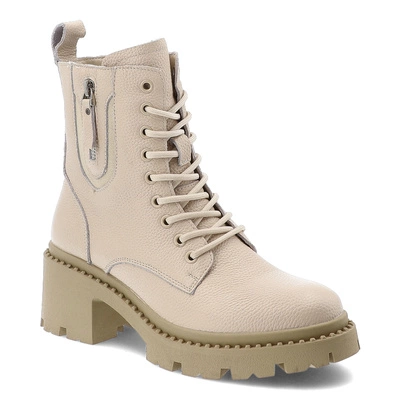 Botine VINCEZA - 86418 BE Beżowy Skóra