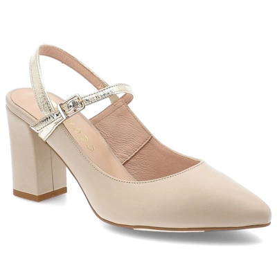 Pantofi Cu Toc ARMODO - 867/2/A Latte Lico/Złoty