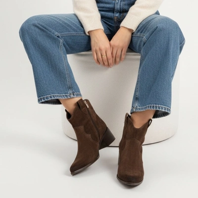 Botine de cowboy KARINO - 4794/015-F Mokka/Welur