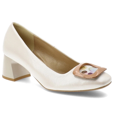 Pantofi Cu Toc ESPIRITO by DAREX - C-1396/3 Perła Groszek