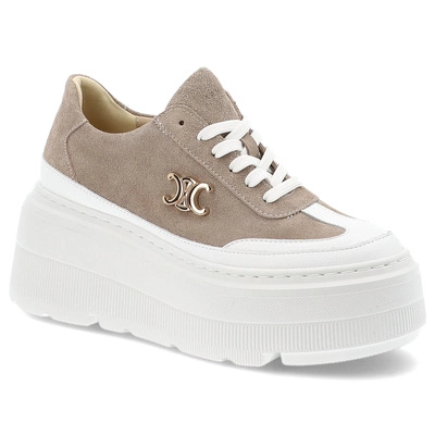 Adidași ARMODO - N1233 Beż Welur/Biały 444/528