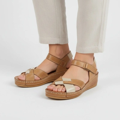 Sandale WASAK - 0473 Rudy+Złoty