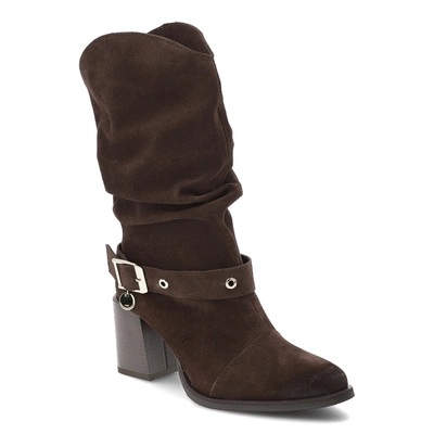 Botine de cowboy KARINO - 5875/015-L Mocca/Welur