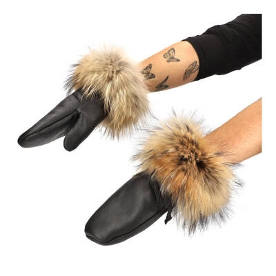 Mănuși LUKA-PELLI - FOX R03-2 Z Naturalnym Futrem Z Lisa