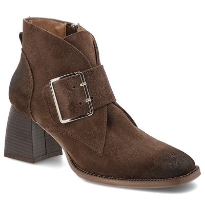 Botine ARMODO - 1668 Brąz Welur