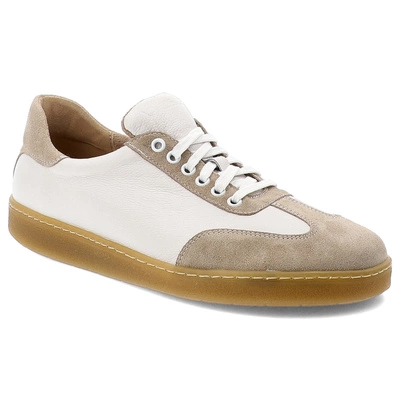 Jumătăți de Pantofi Barefoot WASAK - 0248 Biały Groszek+Welur Beż