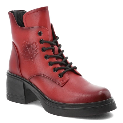 Botine VINCEZA - 39950 RD Czerwony Skóra