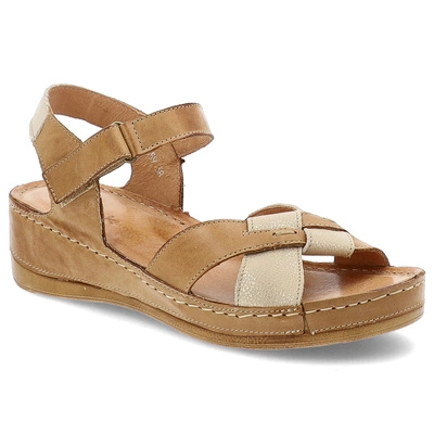 Sandale WASAK - 0473 Rudy+Złoty