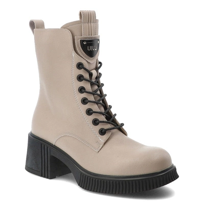 Botine VINCEZA - 66671 BE Beżowy Skóra