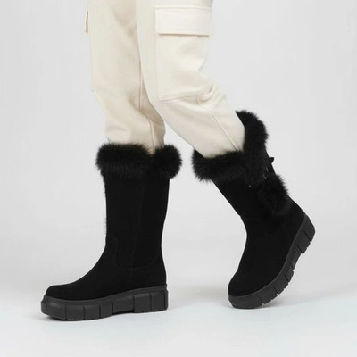 Cizme ARMODO - 5-1434-021 Czarny Welur + Królik