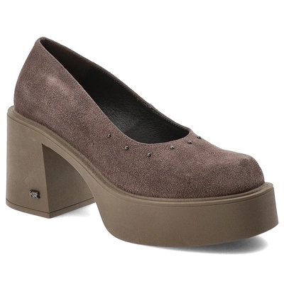 Jumătăți de Pantofi KARINO - 5648/015-P Brąz/Welur