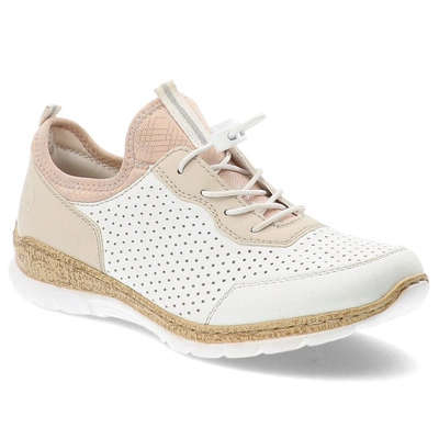 Jumătăți de Pantofi RIEKER - N4286-80 White Combination