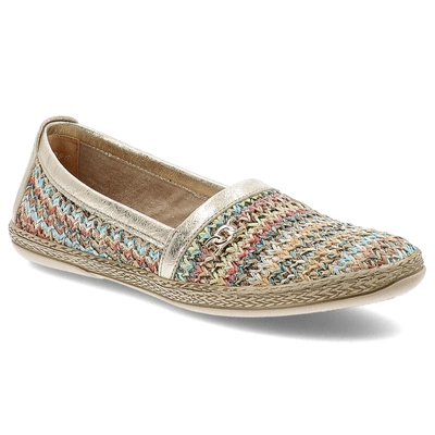 Espadrile ARMODO - 10178 Plec.Multi/Kryształ Złoto