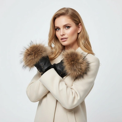 Mănuși Luka-Pelli - Mănuși fără degete cu blană naturală Jenot