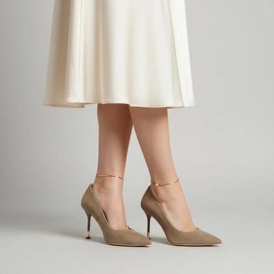 Pantofi Cu Toc CHEBELLO - 5021_-084-000-PSK-S423 Beż Welur