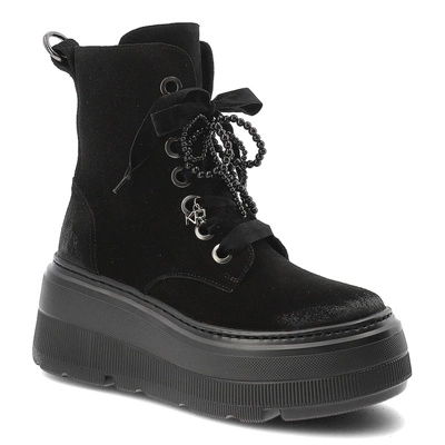 Botine KARINO - 5759/003-F Czarny/Welur